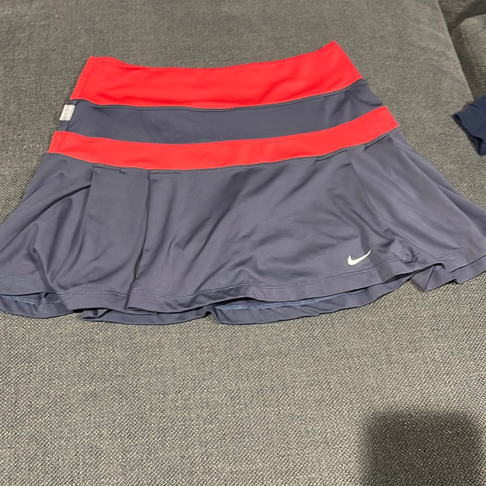 Red & dark blue Nike skirt